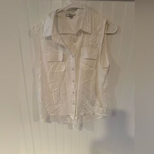 Fate White Sleeveless Blouse